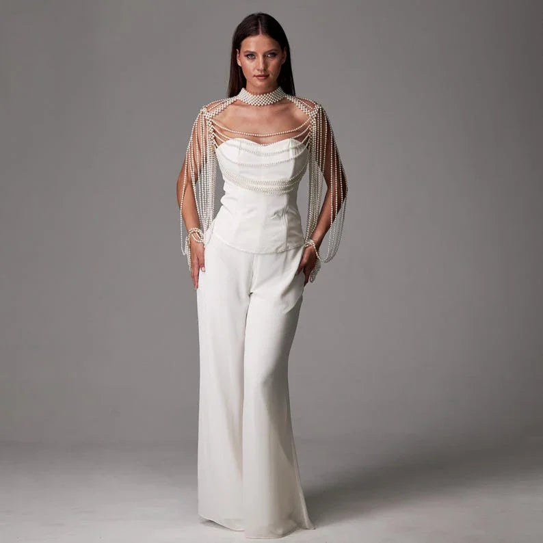 Seraphina Pearl Drape Shoulder Necklace