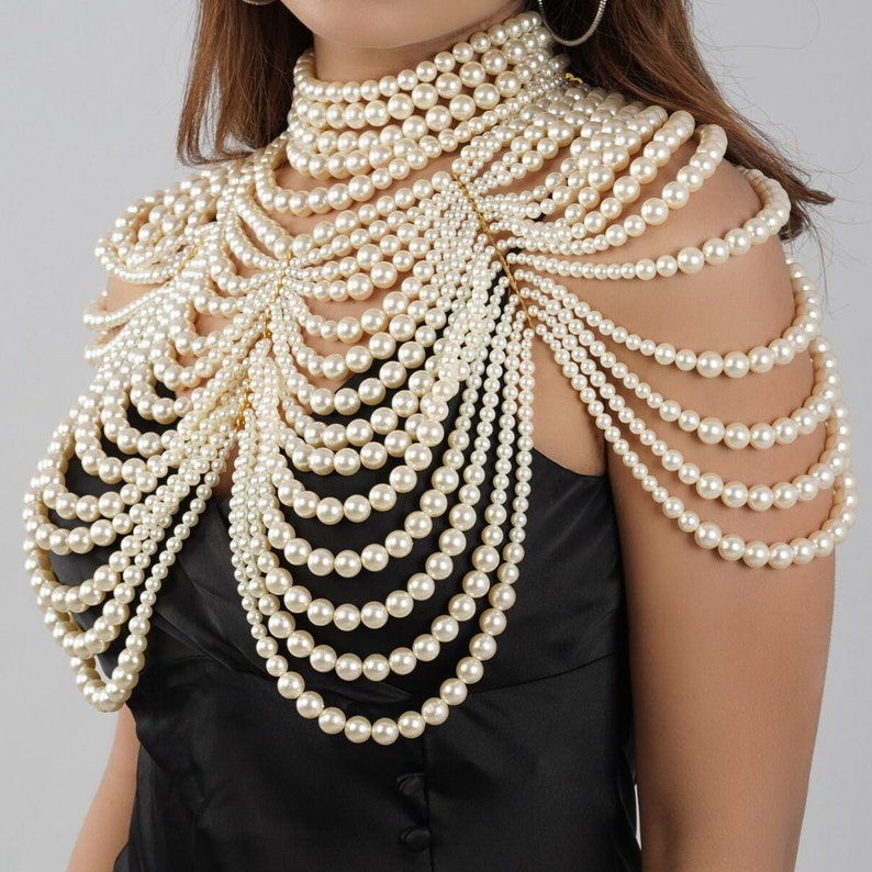 Pearlcrest Luxury Layered Pearl Shoulder Necklace