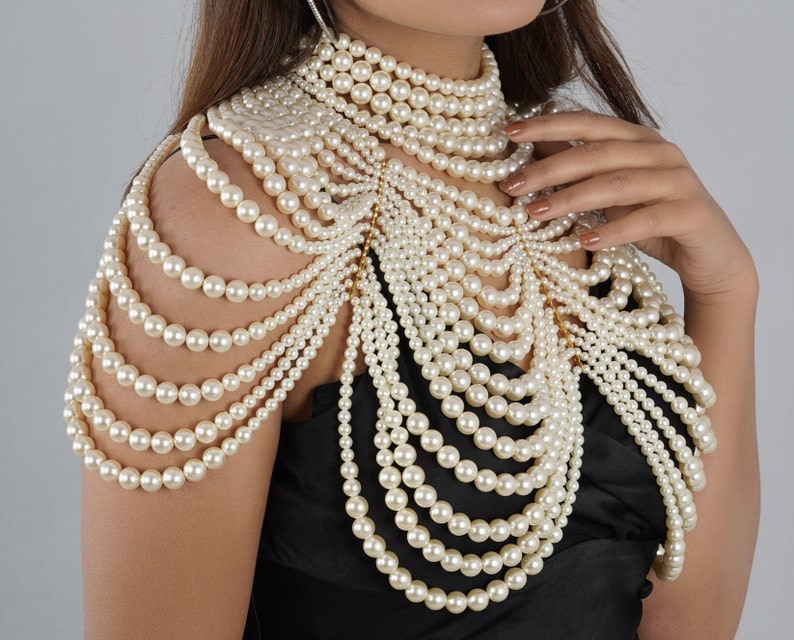 Pearlcrest Luxury Layered Pearl Shoulder Necklace