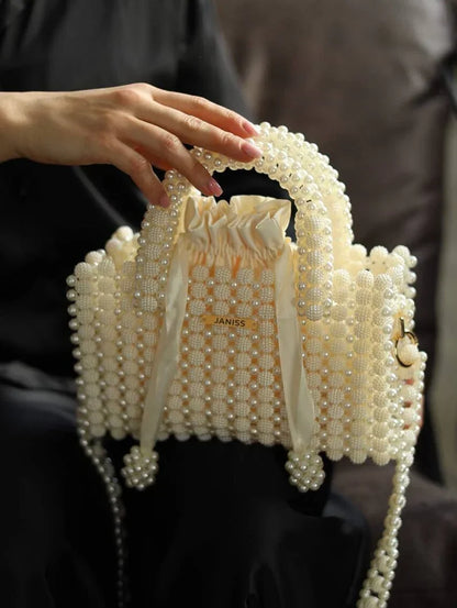 Ivory Pearl Couture Top Handle Bag