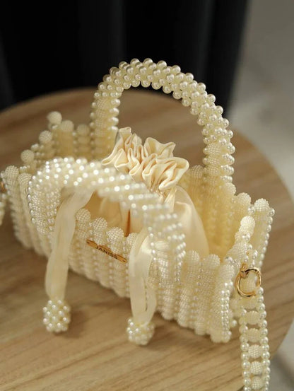 Ivory Pearl Couture Top Handle Bag