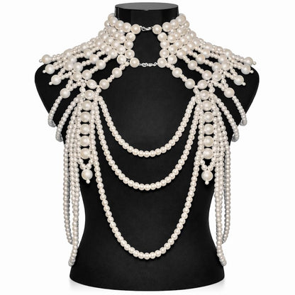 Imperial Pearl Body Chain Statement Necklace