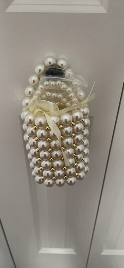 Elegant Pearl Bucket Bag with Drawstring Pouch – Perfect for Special Occasions - My Store