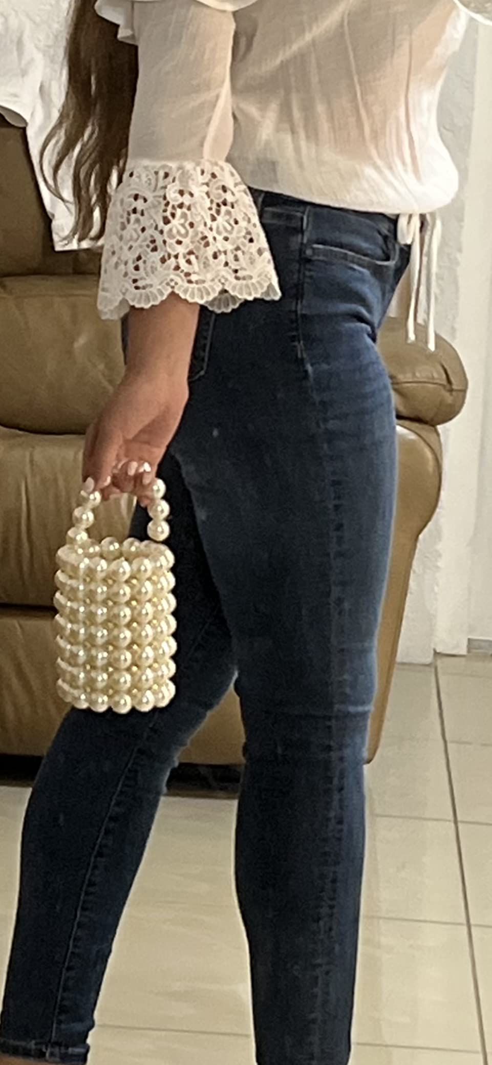 Elegant Pearl Bucket Bag with Drawstring Pouch – Perfect for Special Occasions - My Store