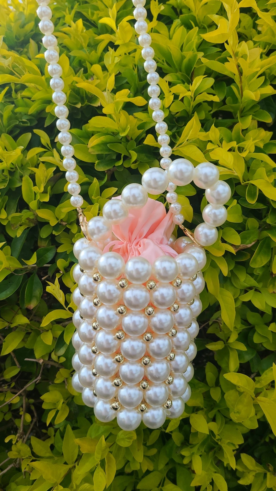 Elegant Pearl Bucket Bag with Drawstring Pouch – Perfect for Special Occasions - My Store