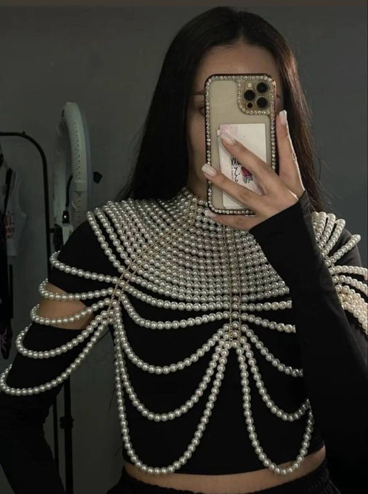 Elegant Pearl Beaded Body Chain - My Store